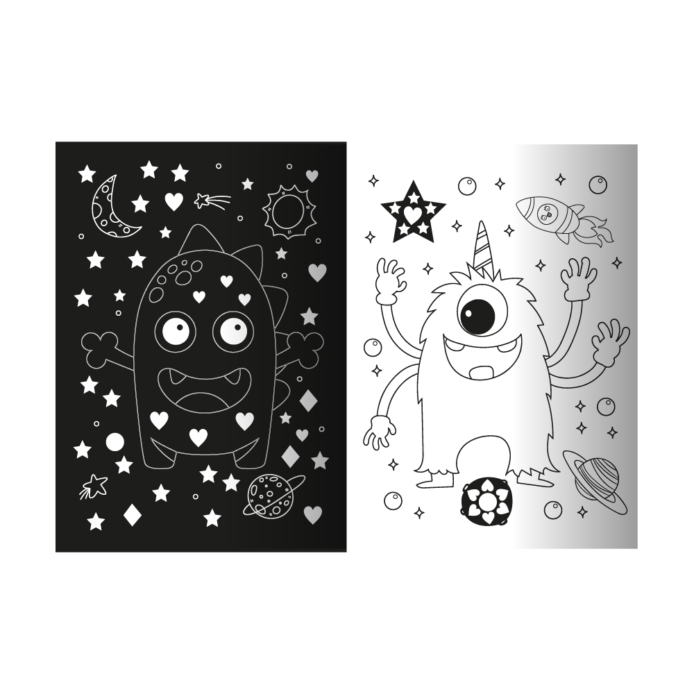  Розмальовка з неоновими наліпками "NEON STICKERS book" "Королівство Монстрів" 