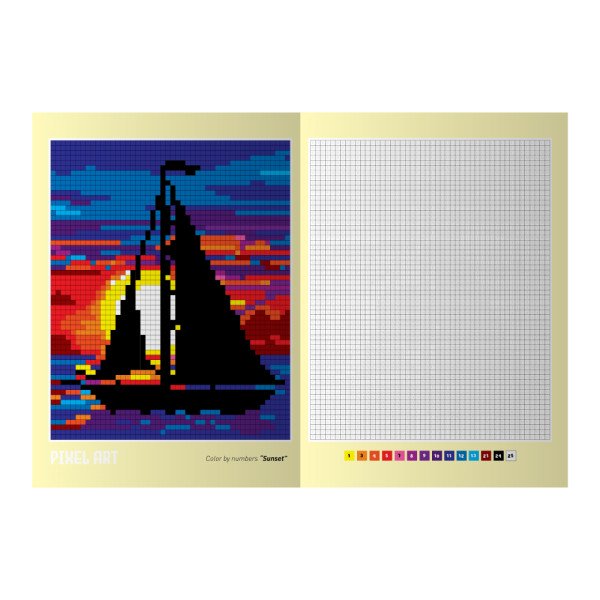 Coloring book "PIXEL ART" COLOR BY NUMBERS #1